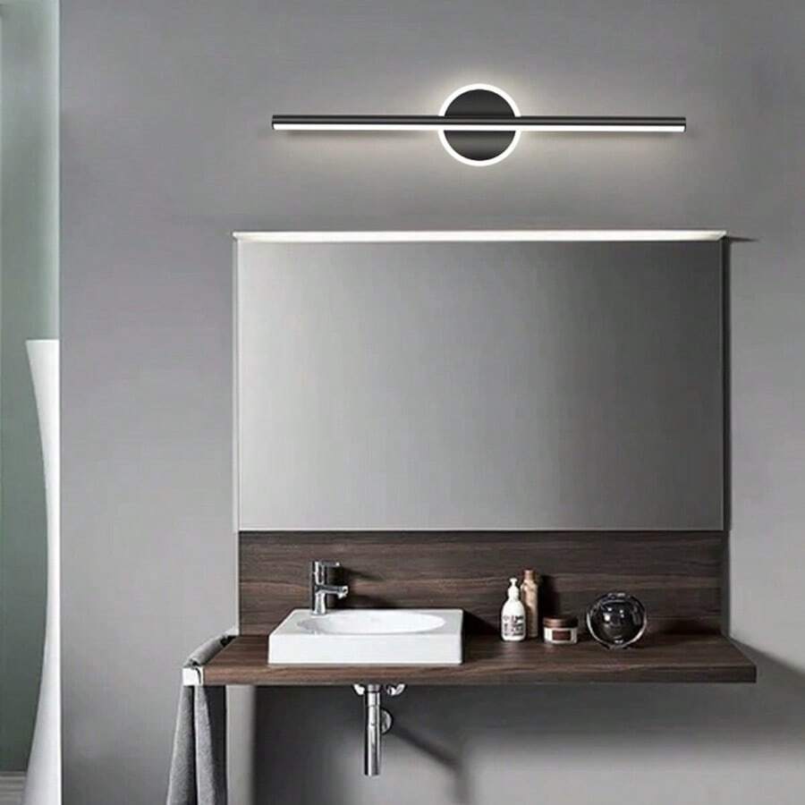 Miroir design moderne minimaliste avec éclairage avant, pour salon, couloir, chambre à coucher, salle de bain. Forme ronde, carrée ou linéaire