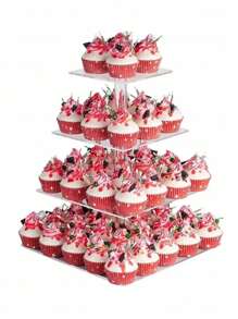 Suporte Redondo Acrílico para Exposição de Bolos, Expositor Multiandares para Sobremesa e Alimentos para Casamento, Festa de Aniversário