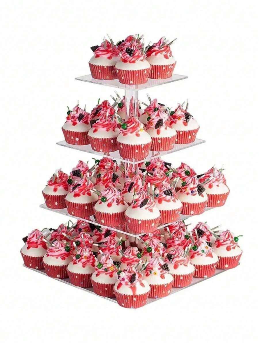 Suporte Redondo Acrílico para Exposição de Bolos, Expositor Multiandares para Sobremesa e Alimentos para Casamento, Festa de Aniversário