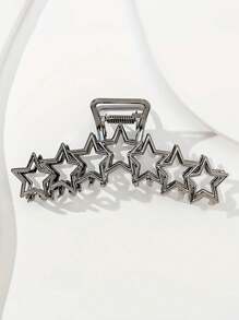 1 chiếc kẹp tóc hình ngôi sao kim loại tối giản phong cách Y2K, thời trang, thanh lịch, đa năng, kiểu dáng đơn giản, phụ kiện tóc màu trơn, kẹp tóc hàm, kẹp tóc cài, kẹp giữ tóc, phụ kiện tóc thường ngày mùa thu đông cho nữ, phù hợp với trang phục đi nghỉ mát, mùa hè, đi biển. - Bạc - Xem 6