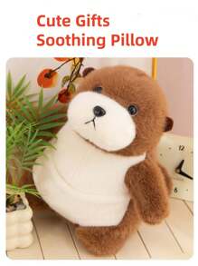 1 pièce Peluche douce et réaliste de 23 cm (9,05 po) représentant un loutre mignon. Poupée de loutre de mer super douce pour les enfants, jouet en peluche de loutre pour les filles