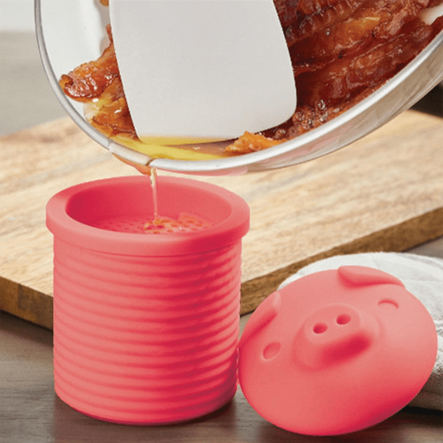 1/2 szt. Pojemnik do przechowywania tłuszczu w kształcie świnki, silikonowy sitko do przechowywania tłuszczu z boczku, zbieracz tłuszczu z boczku