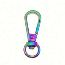Rainbow Alloy Key Chain With Lobster Clasp & Tassel, Rotatable Spring Hook, For DIY Lanyards, Crafts, Women Keychains, Singles, Valentine's Day Gift Ideas