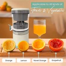 1 Pc Portable Electric Juicer, Multi-Functional Fruit Juice Maker For Home Use, USB Rechargeable Automatic Fresh Squeeze Machine For Orange, Watermelon, Lemon,Blenders For Kitchen, Travel Essential, New Year And Christmas Gifts For Women