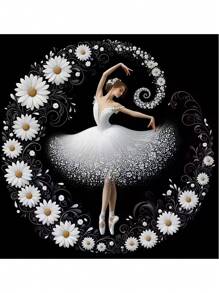 DIY Diamond Painting Kit, Daisy Ballerina Figure Series 5D Diamond Art Set, Suitable For Adult Beginners, Diamond Painting Art And Craft Home Wall Decor, 15.8*15.8in