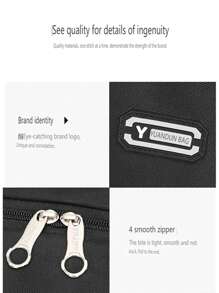 1pc Oxford Waterproof Anti-Shock Padded Backpack, Suitable For School, College, Work Commute, Travel & Laptop - Black - View 6