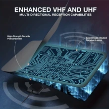 电视天线室内数字放大室内高清电视天线 4k 1080p VHF UHF 电视本地频道可拆卸信号放大器和 13 英尺长同轴电缆