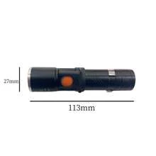 Small Powerful Light Flashlight With USB Charging, Super Bright, Long Range, Portable, Lighting With 3 Adjustment Modes (Strong Light, Weak Light And Strobe Flash). - White Light - View 2