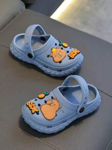 1 Pair Kids' Summer Casual Slip-On Sandals, Non-Slip Breathable Closed Toe EVA Clogs