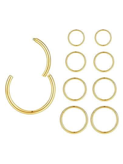 Hypoallergenic Nose Rings 20G 18G 316l Surgical Steel Septum Jewelry Hinged Segment Ring Body Piercing Nose Hoop Lip Rings Nose Helix Cartilage Rook Earrings