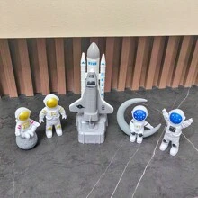 火箭玩具套装,带发射功能,航天火箭发射台和空间站模型,儿童玩具航天器,火箭,飞机,宇宙飞船,男孩生日/新年礼物 - 白色 - 查看 9