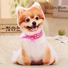 Customized Pet Photo Plush Pillow - Personalized Animal Shape Cushion Gift, Soft Polyester Knitted Fabric, Mixed Colors, Perfect Gift For Valentine's Day, Birthday, And Friends