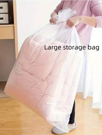 3/5/10pcs Large Transparent Plastic Storage Bags, Dust-Proof Moisture-Proof Quilt Packing Bags, Simplistic Style For Moving And Organizing, Clear Sealable Bags For Comforters And Bedding