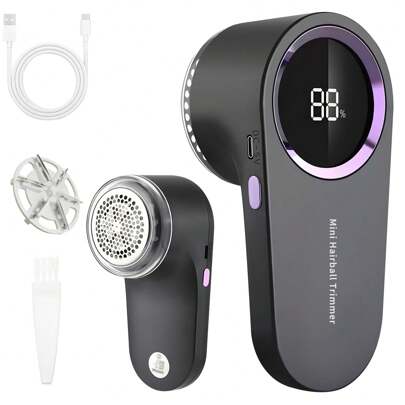 1pc Rechargeable Fabric Shaver, Electric Lint Remover With LED Digital Display, Sweater Sofa Fabric Defuzzer, Suitable For Sweaters, Sofas, Furniture