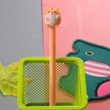 可爱仓鼠笔动物书写笔黑色墨水酷笔新奇有趣笔学校办公家居用品学生礼物仓鼠派对随机颜色 2 支