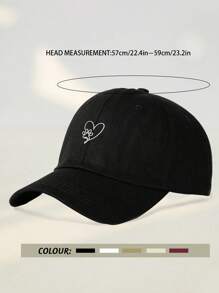 1pc Women's Adjustable Baseball Cap With Heart & Dog Paw Prints, Multi-Color Options, Comfortable Breathable Sunshade Hat For Outdoor Sports, Suitable For Daily Commute - Multicolor - View 6