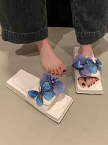 Sandales plates de plage à fleurs pavées pour femmes, confortables, antidérapantes, pour porter à l'extérieur/à la maison