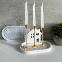 12/3 件复古金属烛台套装，锥形底部桌面烛台，优雅现代浪漫家居装饰烛台套装，适用于婚礼、晚宴、派对、家居装饰（不含蜡烛）