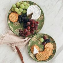 Mora Ceramic Boho Leaves Plates Set Of 6-7.8in - Dessert Salad Appetizer Party Serving Plate. Microwave Oven And Dishwasher Safe Scratch Resistant Porcelain Dish Leaf Pattern Bold Colors - BoldColors1 - View 8