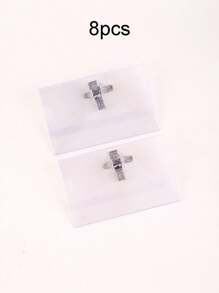 2/4/8pcs Transparent Badge Holder, Dual Sided Name Tag Card Clip, Thicken PVC ID Card Holder