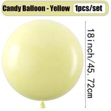 18 英寸(45.72 厘米)粉彩气球大型加厚糖果色气球大型圆形多色乳胶气球适用于生日派对婚礼彩虹派对背景装饰花环和拱门装饰气球 - 糖果色 - 查看 28