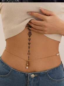 1pc Paper Temporary Tattoo, Sexy Fashion Minimalist Floral Line Art Lotus Flower Design Temporary Tattoo, Chain Print Pattern Fake Tattoo, Multifunctional Unisex Body Art Stickers, Waterproof Sweat-Proof For Arm, Chest, Abdomen And Back, Easy To Apply/Remove, Lasting 7-14 Days Decorative Sticker DIY Gifts