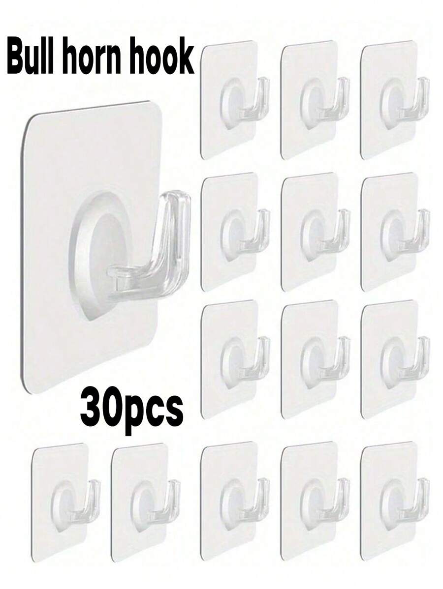 5-30 chiếc móc treo tường trong suốt tự dính treo tường cửa móc treo đồ nặng giá đỡ RV nhà bếp phòng tắm giá đỡ tình yêu Valentine - Nhiều màu - Xem 1