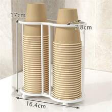 1PC Iron Double Tube Disposable Cup Holder, Space-Saving Tabletop Storage Rack For Wedding, Home, Office, Bar, Cafe - Sturdy, Easy To Use, Convenient Cup Organizer