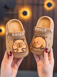 1 Paio di zoccoli da bambino in EVA traforati, stile ciabatte estive, pantofole da doccia per bambini con suola morbida e antiscivolo