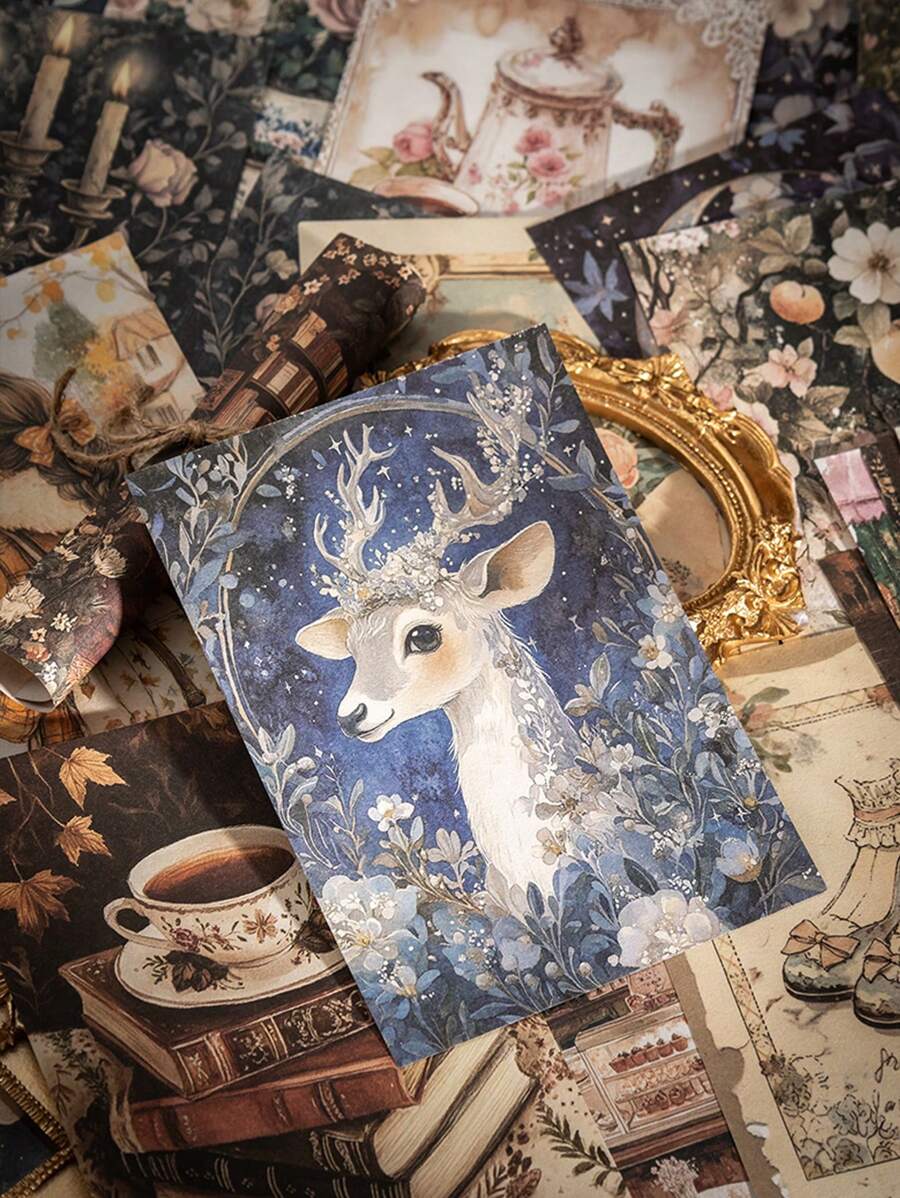 100 Peças/Pacote Folhas de Papel de Bottom Vintage para Decoração DIY, Scrapbooking, Junk Journal, Planejador, Papel Artesanal, Material Escolar, De Volta às Aulas