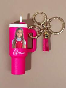 Personalized Mini Cup Keychain Pendant, Custom And Name, Making It A Unique Accessory Pendant, Including Storage Space, Portable Bag Pendant, Lipstick Storage, Portable Perfume Storage, Perfect Back-To-School And Gift Options,Customized Keychains & Accessories,Street Casual Chic,Apparel Accessories,Halloween Edit,Boyfriend,Girlfriend,Family,Friends,Trinkets, Vintage Leather - Multicolor - View 12