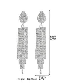 Retro Glamorous Spring Colorful CZ Crystal Earrings Stud Wedding Party Graduation Jewelry 1 Pair - Multicolor - View 5