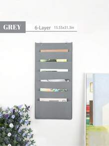 1pc Multi-Layer Hanging Storage - Wall Mounted Magazine, Book And Other Material Holder, Space Saving Essential, Washable Wall-Mounted File/Magazine Rack, Suitable For Office And Home Use - Multicolor - View 14