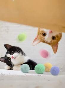 50 stuks kleurrijke interactieve pluche kattenliefhebber en kattenmoeder houden van speelgoedballen, kauwbestendige veer kattenliefhebber en kattenmoeder houden van trainingsspeelgoed, kattenliefhebber en kattenmoeder houden van en hondenliefhebber en hondenmoeder houden van entertainmentbenodigdheden