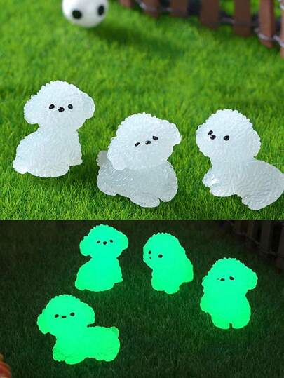 5/1pc Cute Mini Dog Shaped Night Light, Glowing Miniature Model Figurine For Decoration(Random Style) Best Gifts Birthday Graduation