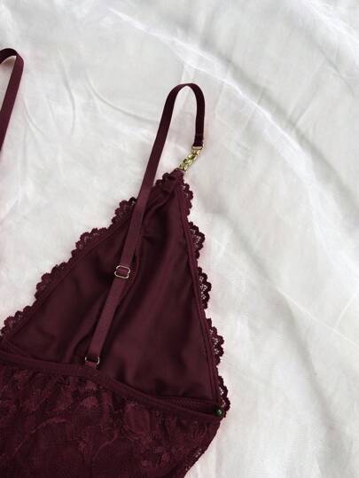 Verleidelijke Kanten Patchwork Pajama Set Alluring Neck, Backless Ruffle Rhinestone Accent, able Side Slit Hem, Adjustable Shoulder Straps, Comfy Relaxed Fit, Mature Choice view 7