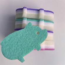 4pcs Cute Cartoon Pig Three Layer Dishwashing Sponge, Cleaning Sponge, Dishwashing Cloth, Kitchen Brush, Random Color,Multi-Purpose Dish Brush,2025 New Style