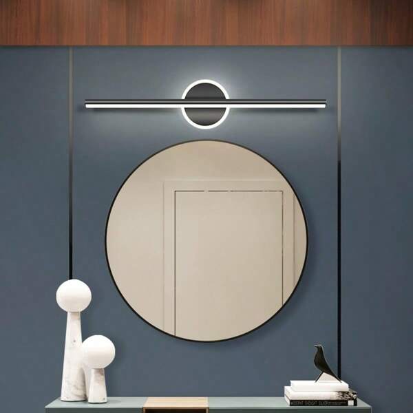 Miroir design moderne minimaliste avec éclairage avant, pour salon, couloir, chambre à coucher, salle de bain. Forme ronde, carrée ou linéaire