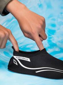 Summer Outdoor Beach Swimming Shoes For Men And Women, Quick-Dry Breathable Aqua Shoes For Indoor Fitness - Black and White - View 7