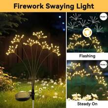 Outdoor Waterproof Solar Firecracker Lights, Solar Firework Lights, Weeping Willow Lights, LED Dandelion Starry Fairy Lights, Garden Atmosphere Decor, Suitable For Yard, Path, Patio, Flower Bed, Camping, Party Decoration
