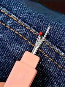 A 2-In-1 Thread Cutter And Threader Set - Portable Sewing Accessories With Hole Cutter, Protective Cover, Convenient Thread Removal Tool For The Elderly, Easy Threading Tool - Colorful Double Head Sewing Aid