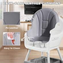 Ubravoo Baby High Chair, Height Adjustable - Convertible High/Low Chair,With Detachable Tray Belt Footrest And Toy Rack,Growing From 6 - 36 Months Baby Chair - Blue - View 3