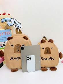 Custom Backpack, Custom Name, Casual And Versatile Cute Capybara Custom Backpack. Perfect For Boys And Girls, Freshmen, Great For Outdoor Activities, Back To School Travel, Birthday Gifts For Good Friends. Backpack