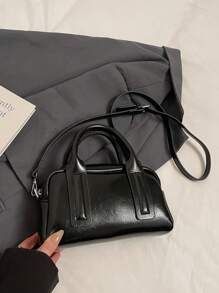 Women's Bag, High-Quality Shoulder Bag, 2025 Fashionable Crossbody Bag, Simple Small Square Bag+Hanging Decoration