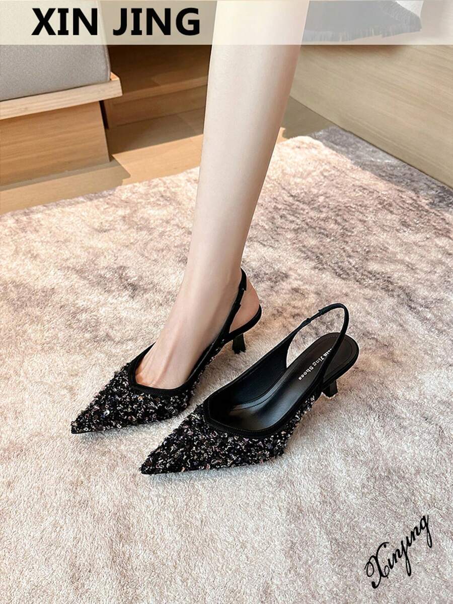 Women's Fashionable Versatile Commuter High Heel Shoes With Ankle Strap