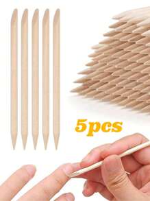 5/10/100/200/500/1000片装木质指甲锉，双面多功能角质层推，美甲修脚工具，卸甲工具，美甲工具，返校季，指甲护理，美甲工具（适用于美甲贴纸） - 彩色 - 查看 6