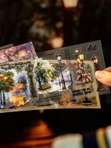 1 本书/18 张大尺寸复古灯柱和月光模切贴纸套装，适用于制作卡片、DIY 计划簿、剪贴簿、相册装饰、学校用品、返校 - 彩色 - 查看 7