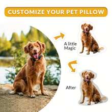 Customized Pet Photo Plush Pillow - Personalized Animal Shape Cushion Gift, Soft Polyester Knitted Fabric, Mixed Colors, Perfect Gift For Valentine's Day, Birthday, And Friends