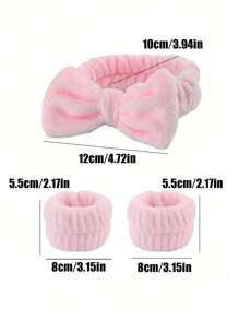 1 Face Wash Headband/2 Face Wash Wristbands/3 Sets Of Spa Headbands, Makeup Headbands, Face Wash Headbands, Skin Care Headbands, Bows, Bubbles, Spa Headbands, Wristbands, Sets Of Hair Accessories For Women And Girls Back To School