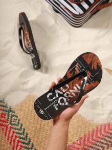 Sandalia de caballero con estampado, sencillas, practicas y multifuncionales para cualquier ocasión. - Negro - Ver 2